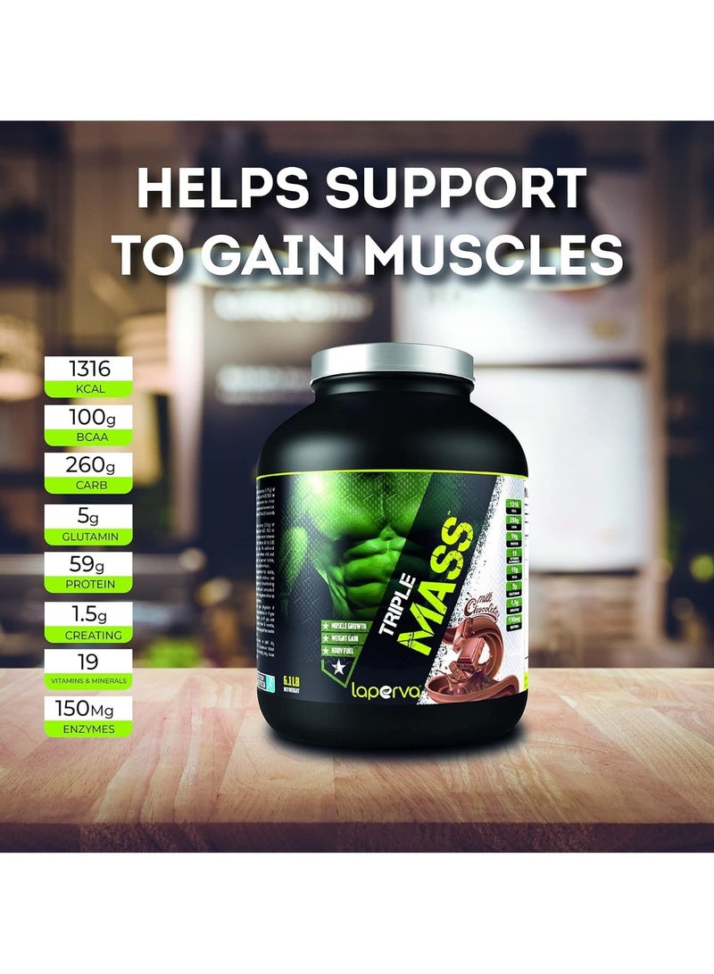 لابيرفا، تربل ماس جينر، 59 جرام بروتين، نكهة الشوكولاتة بالحليب، وزن 6.1 رطل، 8 حصص - Image 2