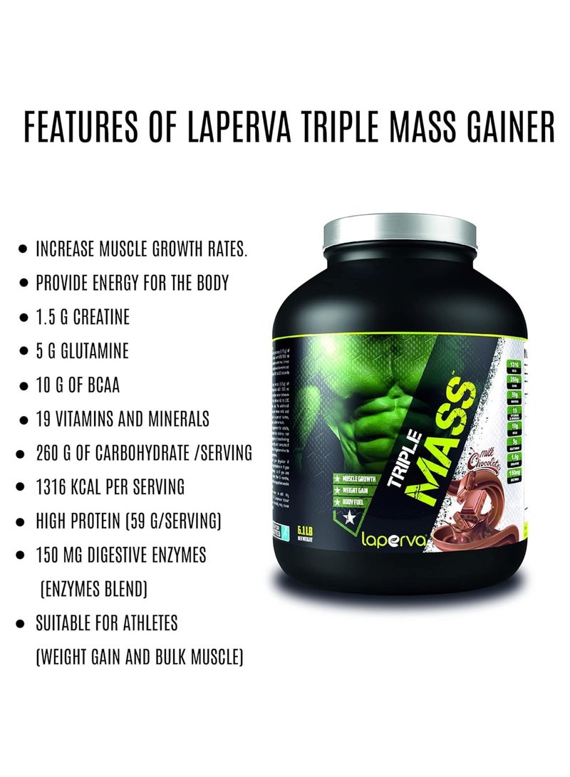 لابيرفا، تربل ماس جينر، 59 جرام بروتين، نكهة الشوكولاتة بالحليب، وزن 6.1 رطل، 8 حصص - Image 3