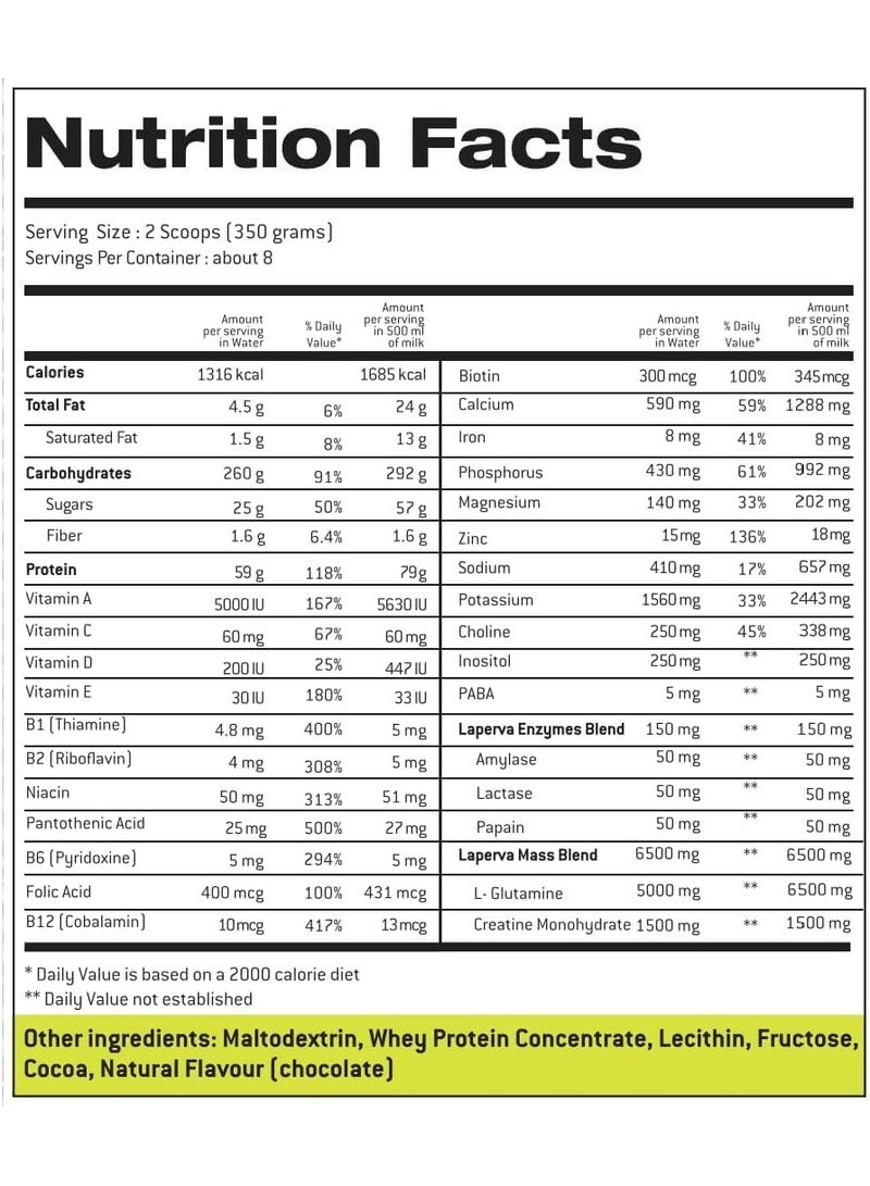 لابيرفا، تربل ماس جينر، 59 جرام بروتين، نكهة الشوكولاتة بالحليب، وزن 6.1 رطل، 8 حصص - Image 4