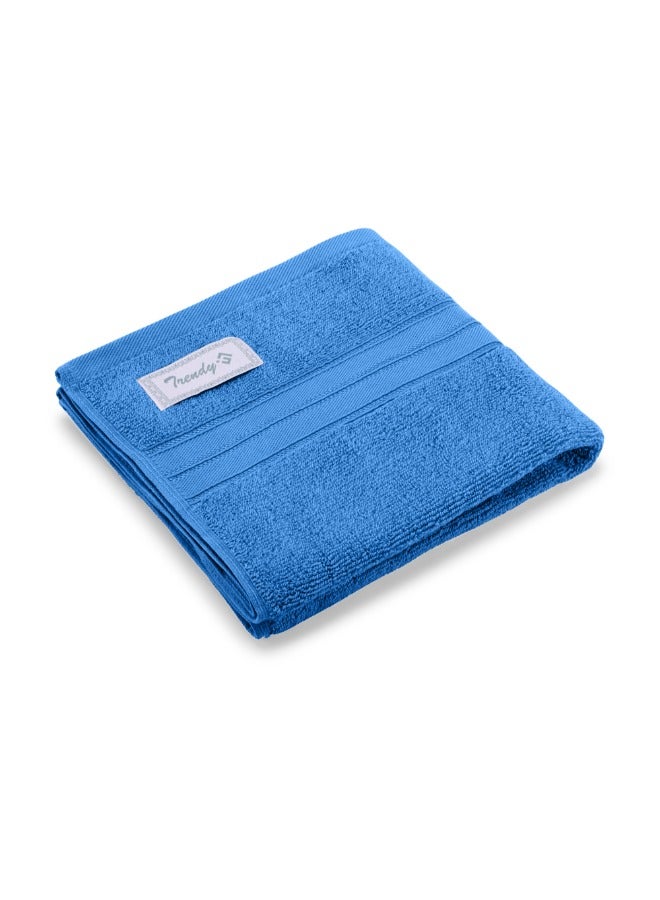 BYFT Home Trendy (Blue) Premium Cotton Hand Towel (50 X 90 Cm-Set Of 1) Highly Absorbent, High Quality Bath Linen With Striped Dobby 550 Gsm - Image 3