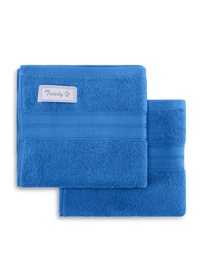 BYFT Home Trendy (Blue) Premium Cotton Hand Towel (50 X 90 Cm-Set Of 1) Highly Absorbent, High Quality Bath Linen With Striped Dobby 550 Gsm - Image 5