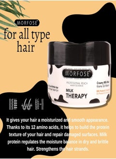 MORFOSE Morfose Milk Therapy Hair Mask - Intensive Repair & Hydration (500ml)  - Image 3