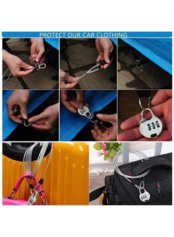 Built-in Cable Locks Secure Your Valuables Built-in Cord Lock for Bikes, Luggage, Snowboards and More, Durable Password Security Lanyard - Image 2