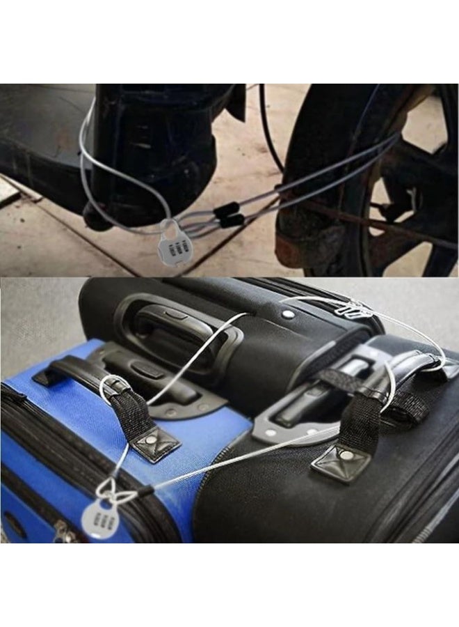 Built-in Cable Locks Secure Your Valuables Built-in Cord Lock for Bikes, Luggage, Snowboards and More, Durable Password Security Lanyard - Image 3