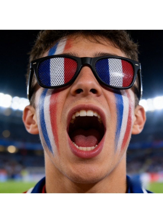 مجموعة تزيين مشجعي كأس العالم 2026 - معدات تزيين مشجعي المنتخب الفرنسي لكأس العالم، شريط ذراع، قمصان، نظارات، علم يد، مجموعة صافرة يد، مجموعة تزيين مشجع لدعم التصفيق في يوم المباراة، للرجال والنساء على حد سواء - Image 5