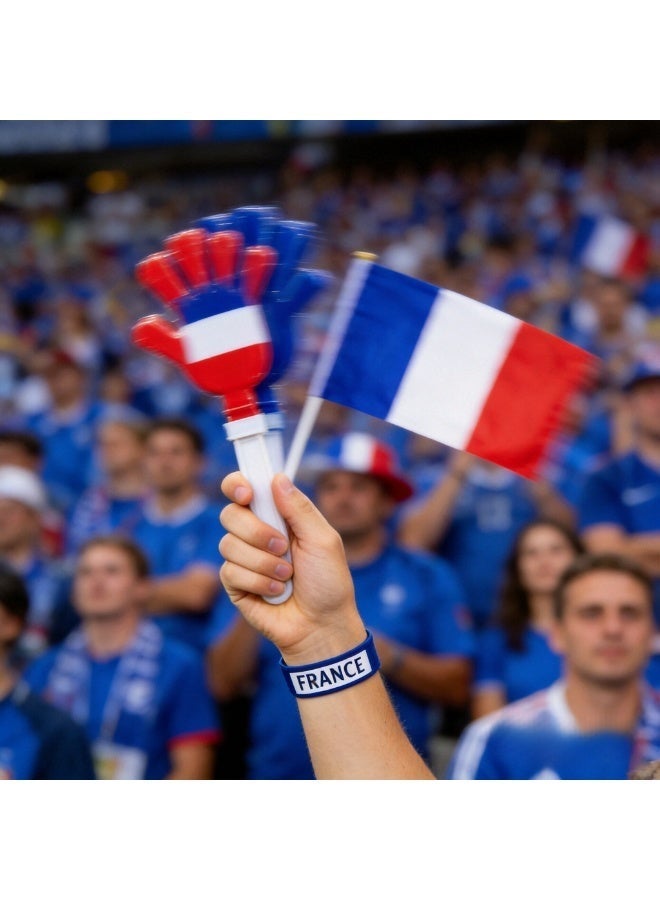 مجموعة تزيين مشجعي كأس العالم 2026 - معدات تزيين مشجعي المنتخب الفرنسي لكأس العالم، شريط ذراع، قمصان، نظارات، علم يد، مجموعة صافرة يد، مجموعة تزيين مشجع لدعم التصفيق في يوم المباراة، للرجال والنساء على حد سواء - Image 4