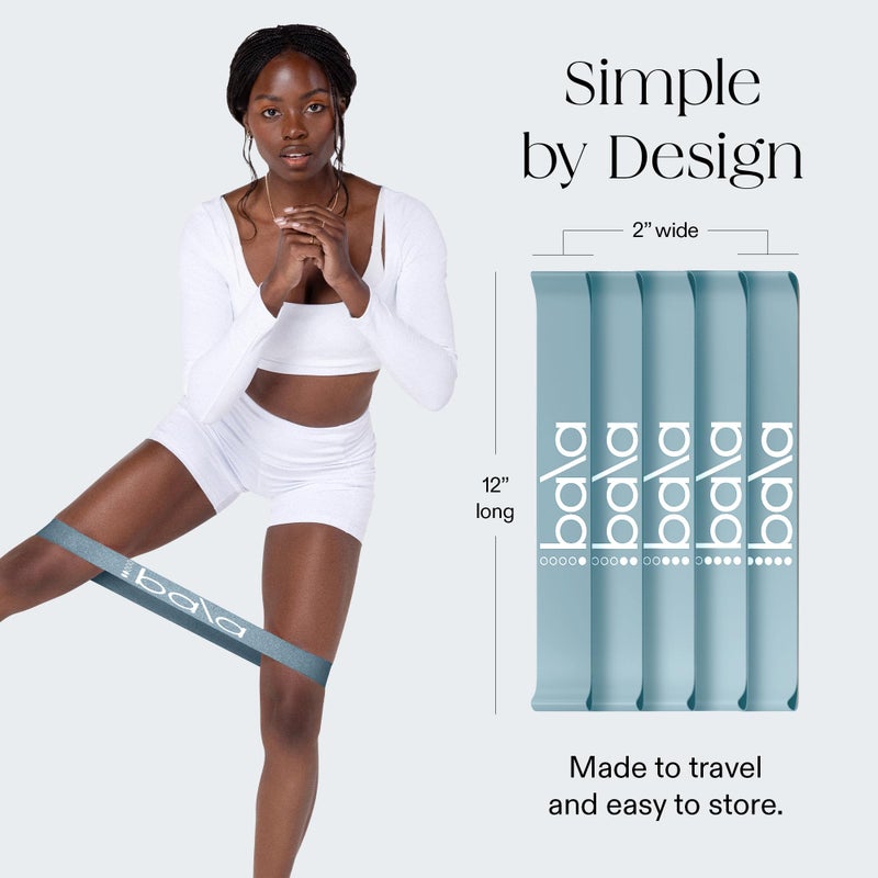 بالا Booty Bands Resistance Bands for Women u0026 Men, 5-Pack - Elastic Exercise Bands for Working Out - Wrist, Ankle, Legs u0026 Booty Bands - Workout Resistance Bands for Yoga, Pilates, Strength Training - Image 5