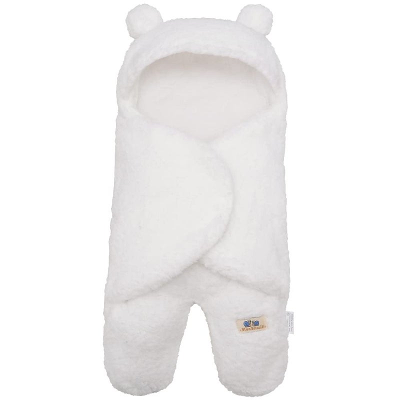 Blue Snail Newborn Receiving Blanket Baby Sleeping Wrap Swaddle(0-3M, 8-13lbs,Cream) - Image 1