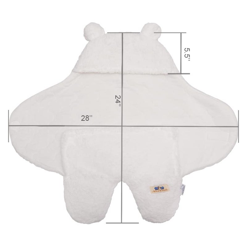 Blue Snail Newborn Receiving Blanket Baby Sleeping Wrap Swaddle(0-3M, 8-13lbs,Cream) - Image 3