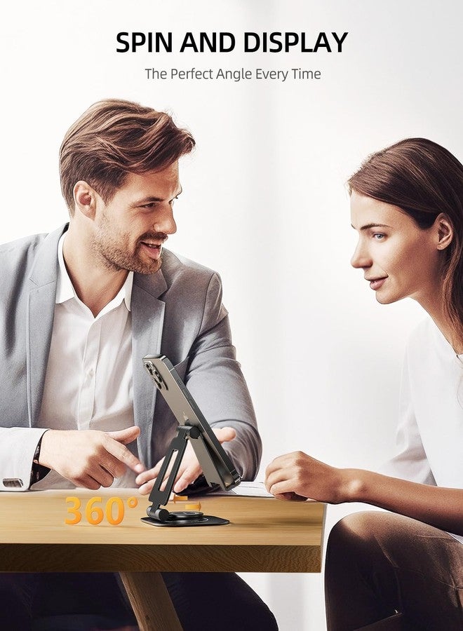 nulaxy حامل هاتف نولاكسي 360 دوار، قابل للتعديل بالكامل وقابل للطي، حامل مكتب للهاتف، مناسب للحالات السميكة، متوافق مع جميع الهواتف، نينتندو سويتش، أسود - Image 2