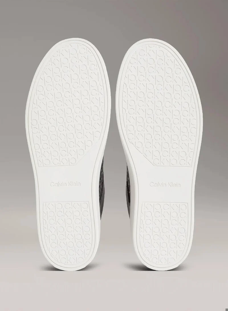 Calvin Klein Ck Black/Bright White Allover Monogram Trainers for Men | Best Price UAE