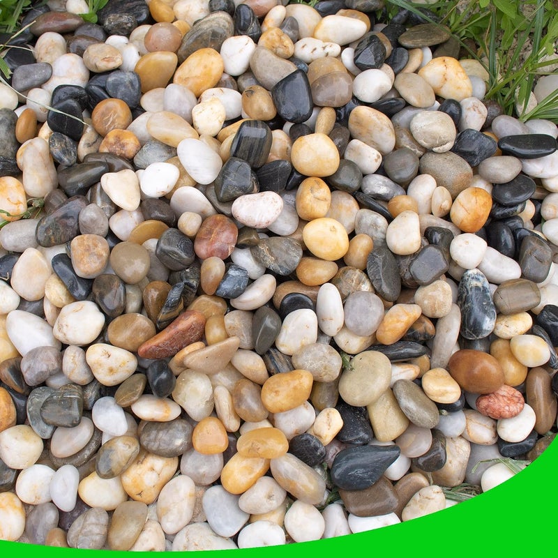 CJGQ Pebbles for Plants 18 lb Natural River Rocks Garden Decorative Stones Outdoor Aquariums Gravel 1-1.5 Inches - Image 1