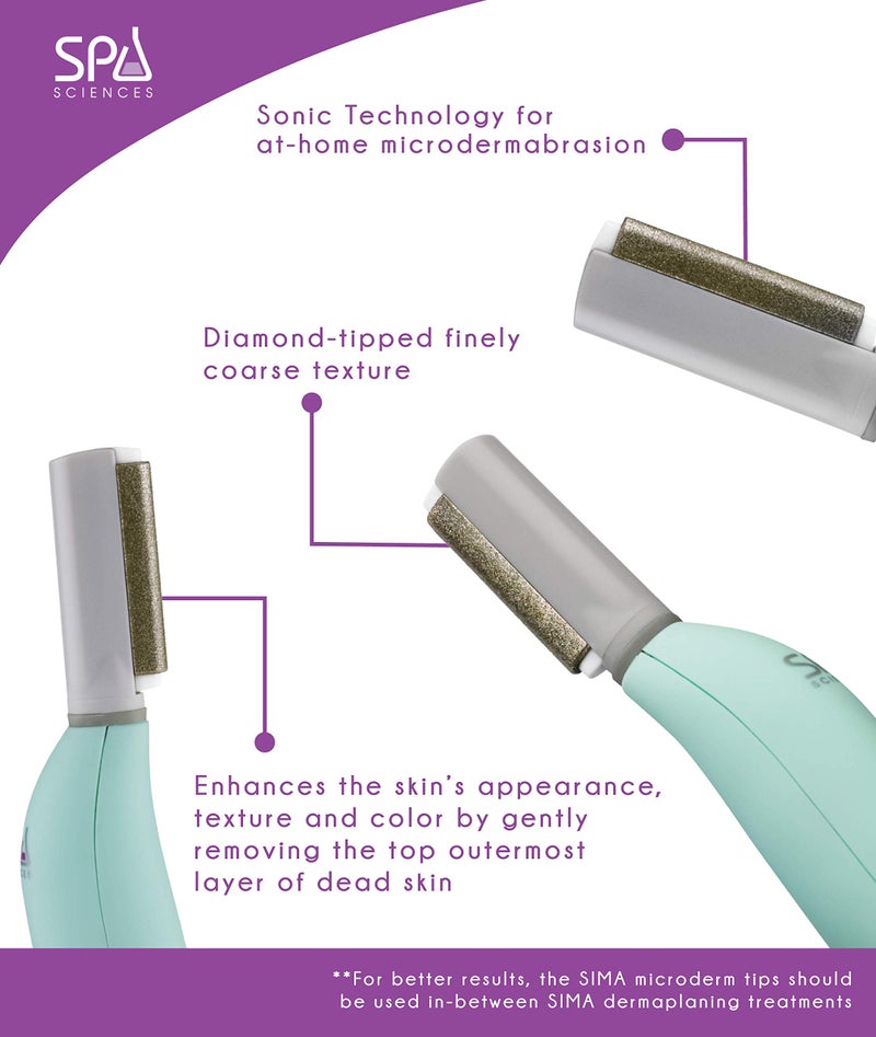 Spa Sciences SIMA Microderm Tips - 1 Coarse and 1 Fine Tip - Compatible with SIMA Sonic Dermaplaning Tool - For All Skin Types - Image 2