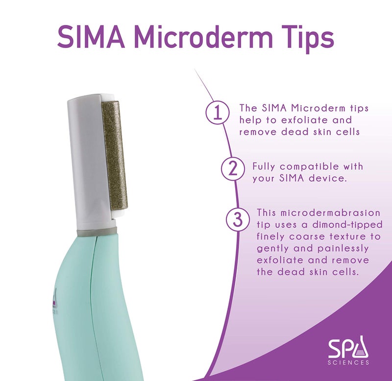 Spa Sciences SIMA Microderm Tips - 1 Coarse and 1 Fine Tip - Compatible with SIMA Sonic Dermaplaning Tool - For All Skin Types - Image 1