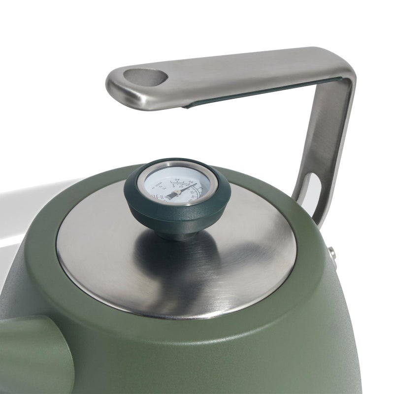 Madein Made In Cookware - 2 QT Kettle - Willow Green - Stainless Steel - With Built-In Temperature Gauge - Includes Handle Sleeve - Induction Compatible - Image 2