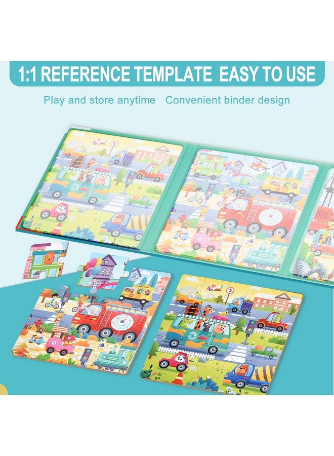 ASTARON Magnetic Puzzles for Toddlers, 25-30-42 Pieces Traffic Learning Magnet Puzzles for Road Trip, Educational Travel Toys Car Plane Activities for Kids, Kids Birthday Gifts - Image 4
