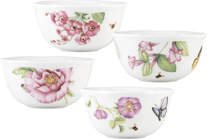 Lenox Butterfly Meadow Bloom 4Pc Dessert Bowl Set Pink - Image 1