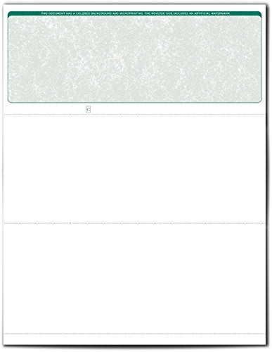 VersaCheck Secure Checks - 250 Blank Business Voucher Checks - Green Classic - 250 Sheets Form #1000 - Check on Top - Image 2