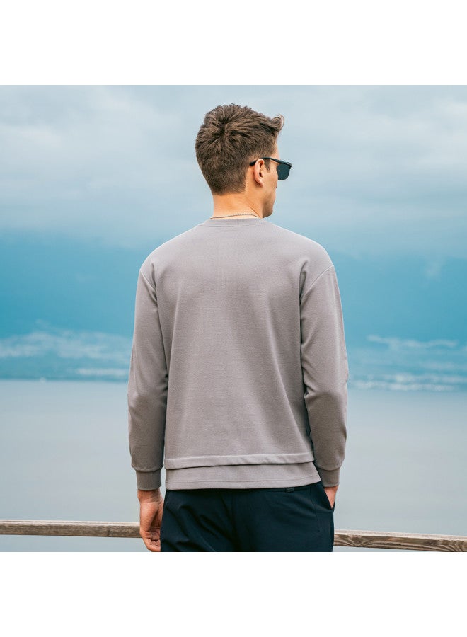 G Heavyweight Henley Neck Long Sleeve T-shirt For Men, Youth 2025 Spring Collection With Pocket Detail And Fake Two-piece Design - Image 4