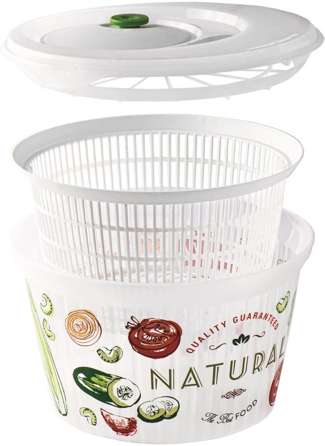 AKDC - Snips Saver Ulaop Vintage 4 Liter Salad Spinner, Multi-Color, One Size - Image 1