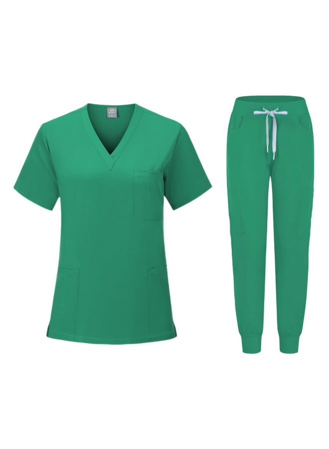 Loquat Womens Medical Scrubs Set Medical Uniform Set Green - Image 1