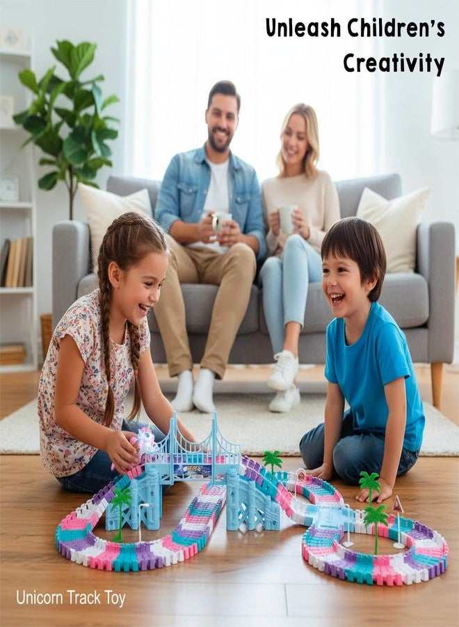 سنابترون مجموعة سيارات سباق سنابترون يونيكورن 194 قطعة للأطفال | مسارات مرنة يمكنك تركيبها بنفسك مع سيارات يونيكورن وسمكة قرش | ألعاب مسارات للأطفال | مجموعة مسارات قطار للبنات | مجموعة قطار للأطفال، ألعاب للبنات من عمر 3 سنوات فما فوق - Image 5
