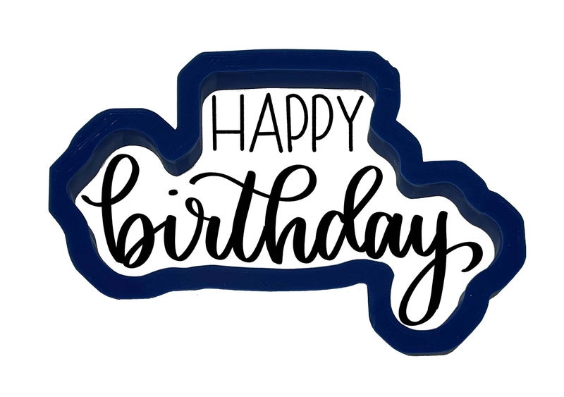 Bundle of Fun Happy Birthday Word Outline Cookie Cutter (5 inch) - Image 2