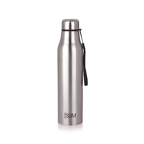 Attro Slim Stainless Steel Single Wall 1000Ml Water Bottle, Light Weighted Leak -Proof Use For Office, School, Outdoor & Gym - Silver - Image 1