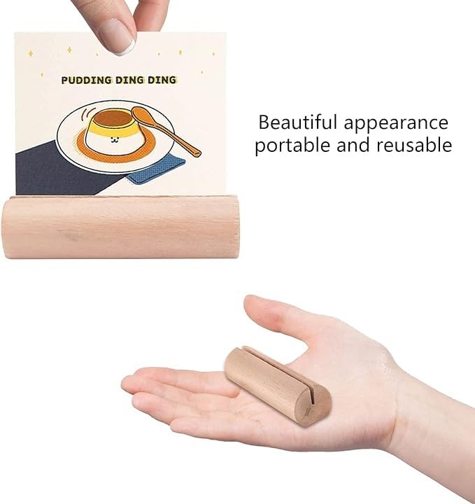 BIRDBRID Wood Place Card Holder Stand, 6cm Elegant Tabletop Sign Display for Weddings, Conferences, Restaurants, Pack of 6 - Image 4