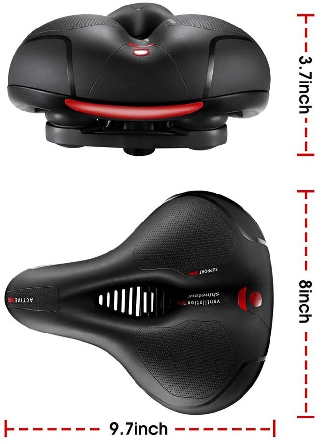 GROIC Comfortable Bike Seat Cushion -Bicycle Seat for Men Women with Dual Shock Absorbing Ball Memory Foam Waterproof Wide Bicycle Saddle Fit for Stationary/Exercise/Indoor/Mountain/Road Bikes  - Image 2