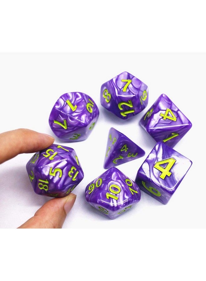 HD Dice- DND Polyhedral Dice Set 25mm Giant Dice for Dungeons and Dragons D&D Pathfinder RPG MTG Role Playing Dice with Dice Bag (Purple) - Image 1