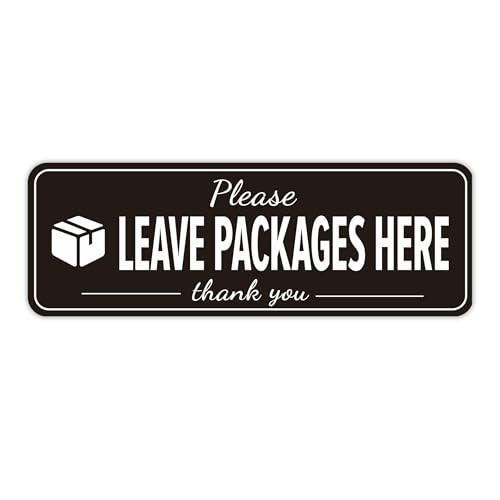 LUHIMO Please Leave Packages and Deliveries Here Sign Sticker，Self-Adhesive Waterproof Vinyl Delivery Signs for Packages, Put Packages Here Sign for Home，Office，Shop，Box, Door（10.7" x 3.7"） - Image 1