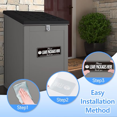 LUHIMO Please Leave Packages and Deliveries Here Sign Sticker，Self-Adhesive Waterproof Vinyl Delivery Signs for Packages, Put Packages Here Sign for Home，Office，Shop，Box, Door（10.7" x 3.7"） - Image 3