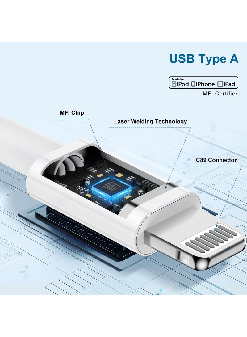 3Pack 10ft [Apple MFi Certified] Charging Cable for Apple iPhone14 13 12,USB A to Lightning 10 Foot iPhone USB Charger Cords for iPhone 14 13 12 11 Pro/Pro Max/Mini/Plus/XS/XR/X/iPhone SE - Image 2
