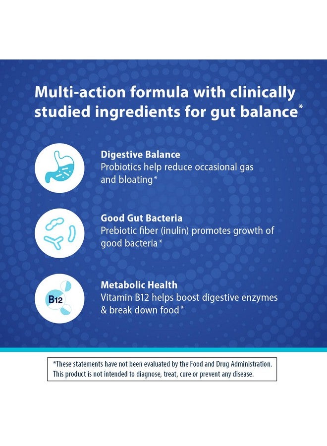 Florastor Digestive and Metabolic Support Probiotic Blend, Prebiotic and Probiotic Gummies for Multi-Action Digestive Health Care, with Vitamin B12, 56 Gummies - Image 4