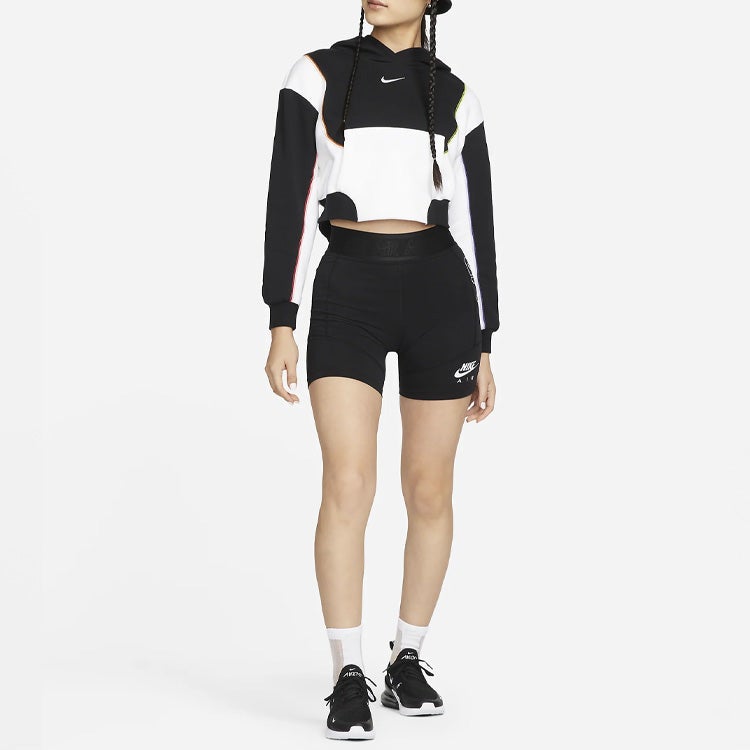Nike (WMNS) Nike Sportswear Oversized Fleece Hoodie 'Black White' - Image 2