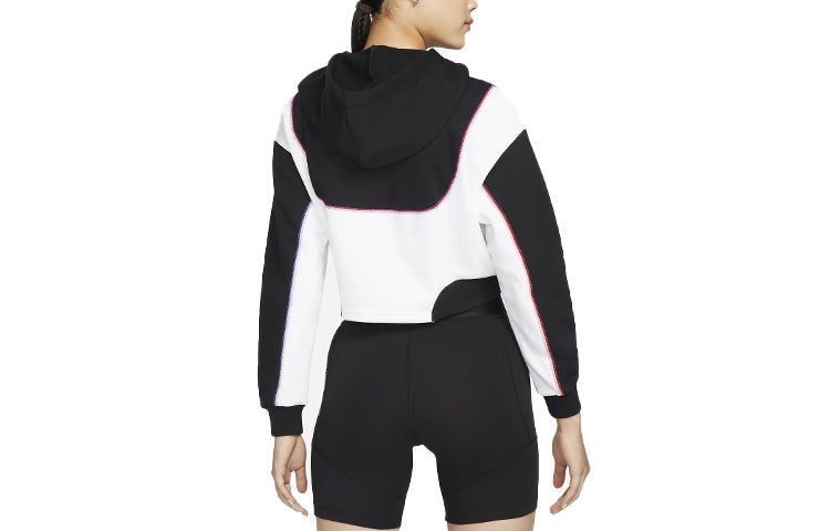 Nike (WMNS) Nike Sportswear Oversized Fleece Hoodie 'Black White' - Image 1