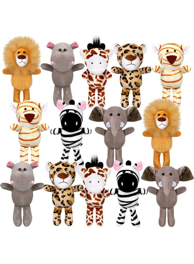 Elcoho 14 Pieces Mini Jungle Animal Plush Toys Small Stuffed Forest Animals Plush Toys 5.9 Inch Keychain Decorations For Animal Themed Parties Goody Bags Filler Favors (Standing) - Image 2