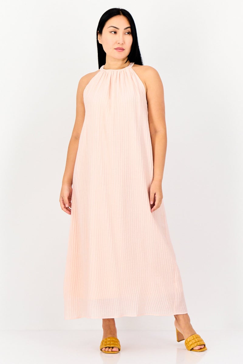 bebe Women Textured Midi Dress, Light Pink - Image 1