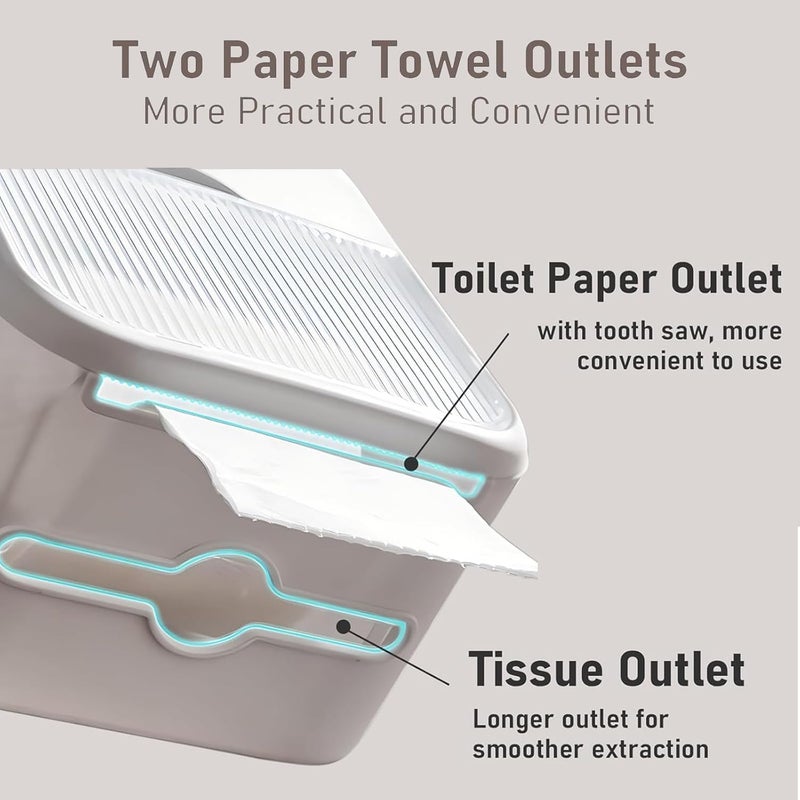 LinJie Wall Mounted Toilet Paper Holder with Drawer - Waterproof Tissue Box for Bathroom, Kitchen, and Living Room - Image 2