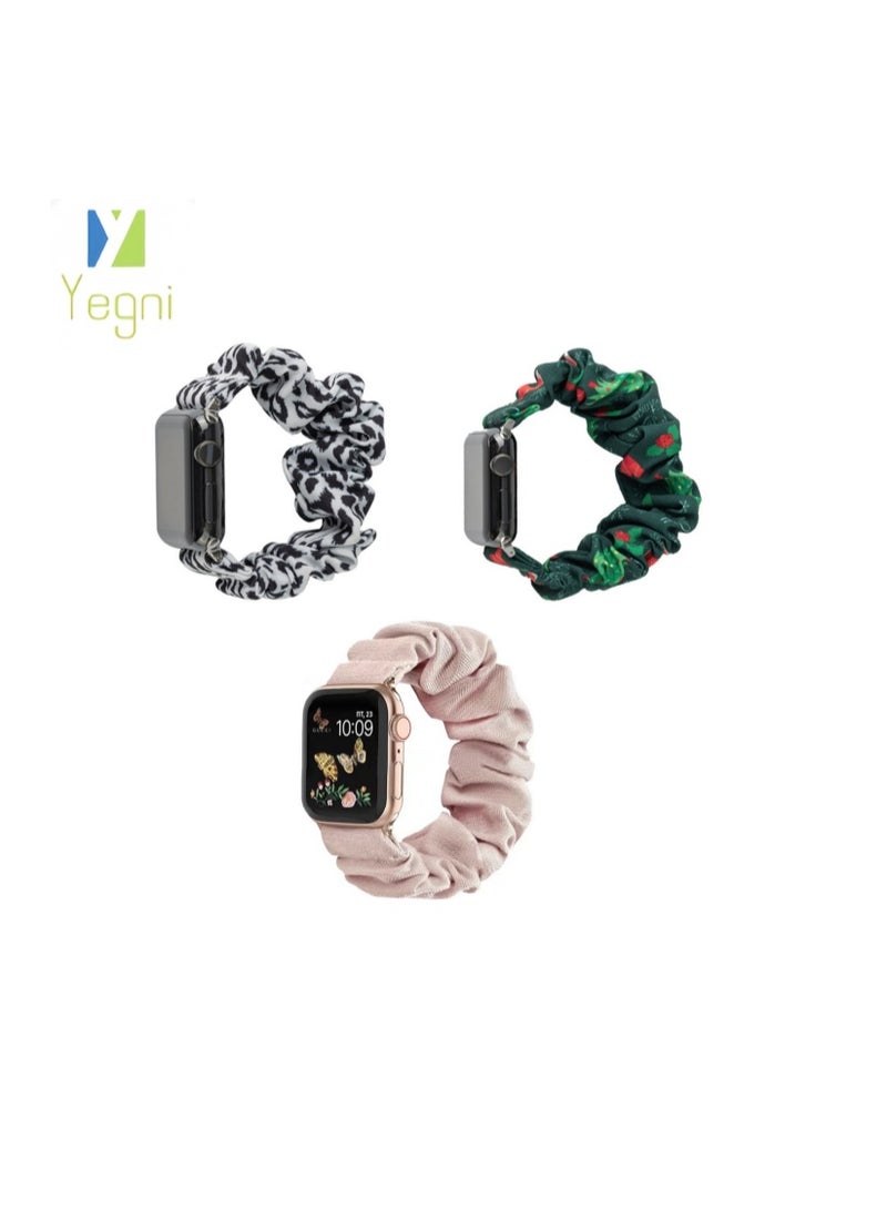 Yegni 3PCS Compatible with Apple Watch hairband elastic nylon watch band - Image 1