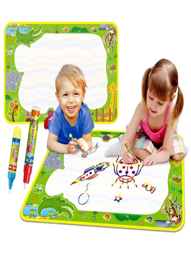 F4FIVE Kids Magic Water Drawing Mat 70x50 cm with 2 Water Pens | Reusable Aqua Doodle Mat | Mess Free Water Coloring & Writing Board | Educational Toy Gift for Boys & Girls Age 3-7 | Combo of 3 Pcs - Image 1