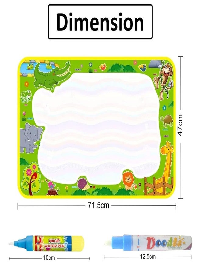 F4FIVE Kids Magic Water Drawing Mat 70x50 cm with 2 Water Pens | Reusable Aqua Doodle Mat | Mess Free Water Coloring & Writing Board | Educational Toy Gift for Boys & Girls Age 3-7 | Combo of 3 Pcs - Image 2