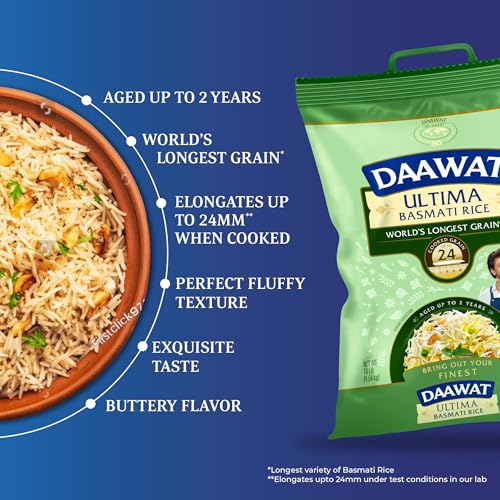 Daawat Ultima Basmati Rice  Authentic Extra Long Grain White Rice 10 lb Bag - Image 5