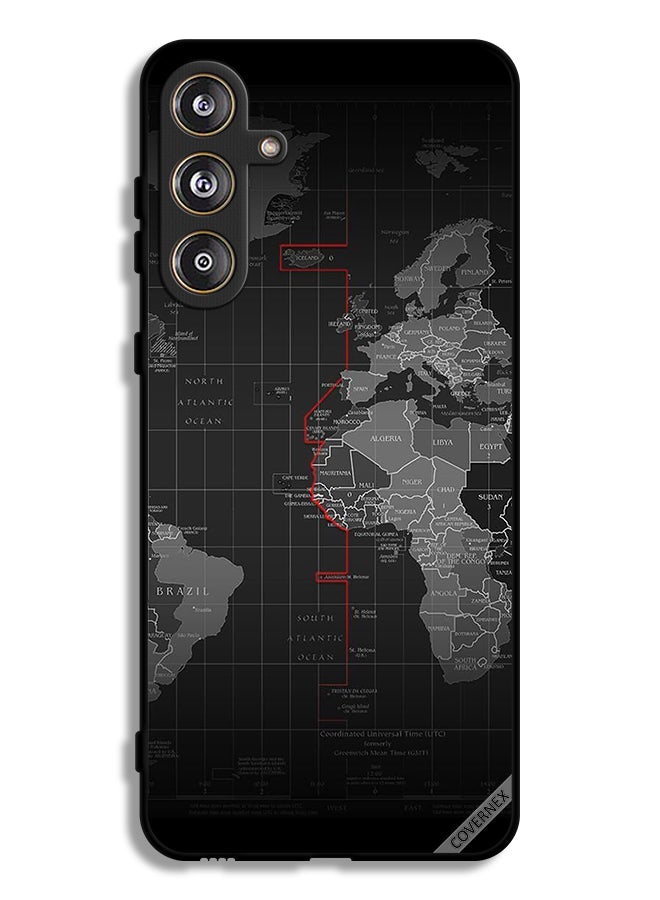 Covernex Samsung Galaxy M55 5G Protective Case Cover World Map - Image 1