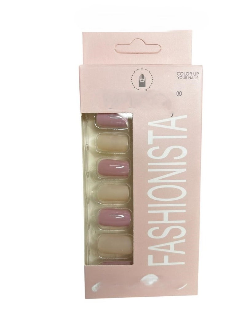 Pack of 12 artificial nails - distinctive design, double-sided adhesive