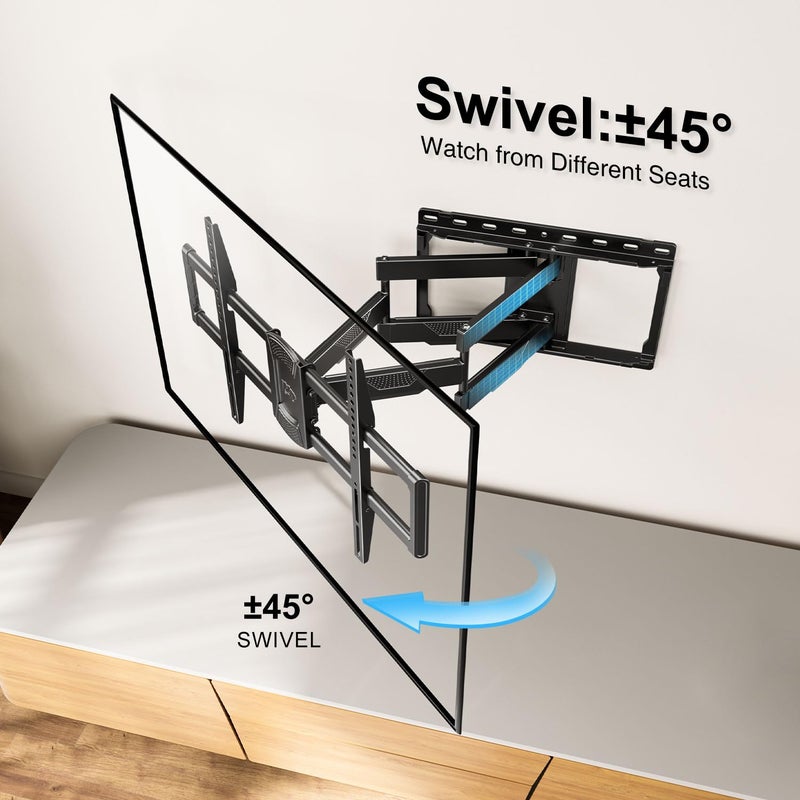 Mounting Dream TV Wall Mount for 42-84 Inch TVs, Full Motion Articulating Bracket with Swivel and Tilt, Max VESA 600x400mm, Up to 100lbs, Fits 16" Wood Studs MD2619 - Image 3