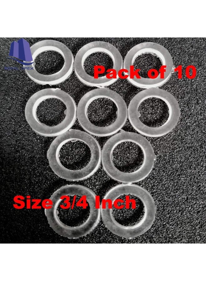 Royal Apex Bidet Shattaf Nylon Rubber Washer Circular Round Gasket Ring For Bathroom Shower Tap And Plumbing Etc Pack Of 10 3/4 Inch - Image 2