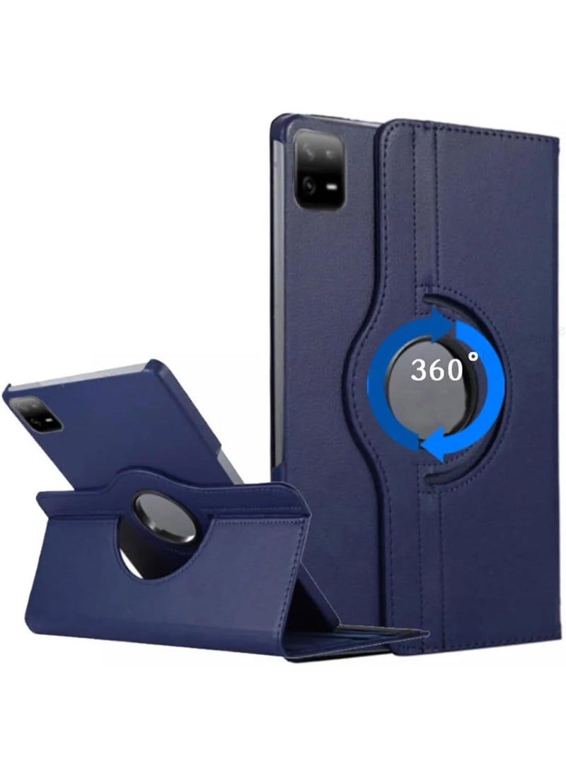 Case Compatible with Xiaomi Pad 6/6 Pro Case (11 2023 release) Multifunctional Leather Cover Swivel Unique Stand Anti-Fall Auto Sleep/Wake (Blue) - Image 1