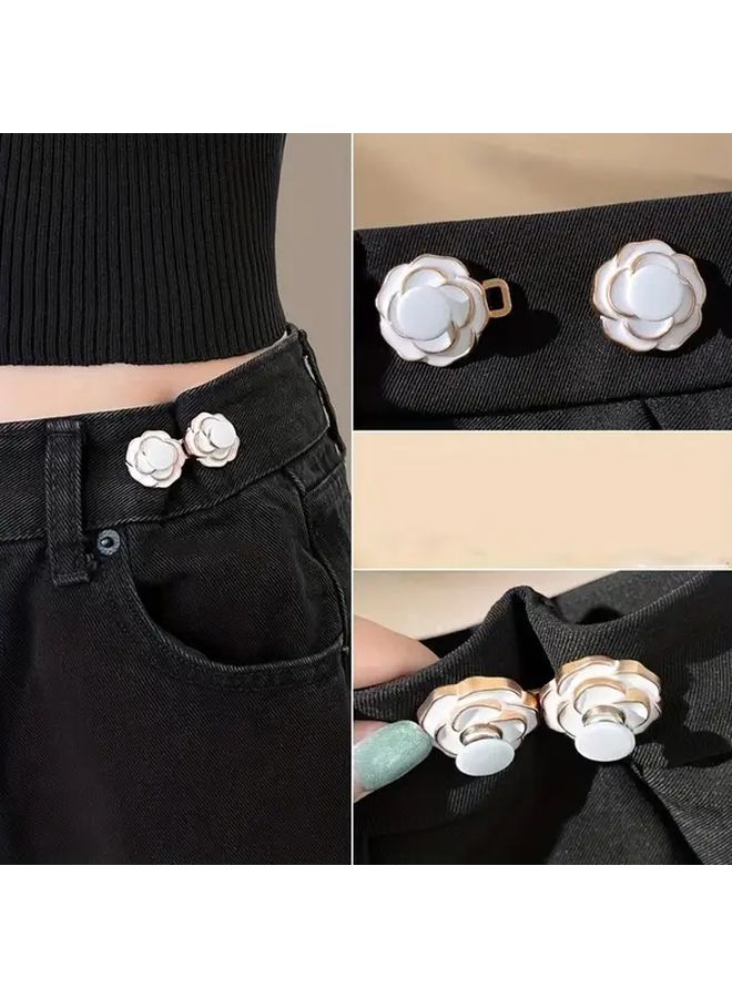 Beige Camellia Waistband Adjuster Extender For Pants Dresses Cuffs Sewing Free Detachable - Image 5